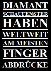 Diamant Slogans Schaufenster
