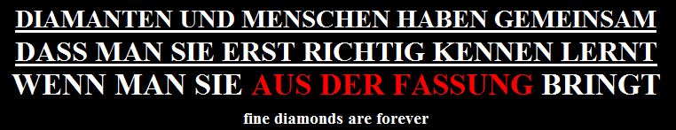 Diamant Slogans aus der Fassung