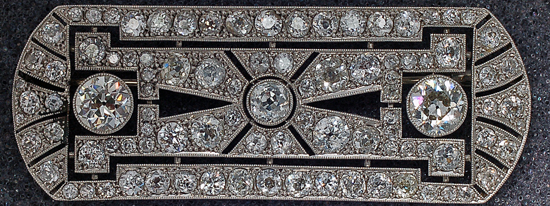 Diamant Erbschaft art deco Brosche