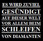 Diamant Slogan gesündigt beim Schleifen